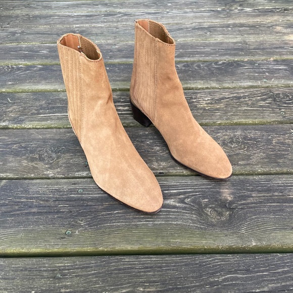 Zara Suede Western Cowboy Ankle Boots - Picture 4 of 9